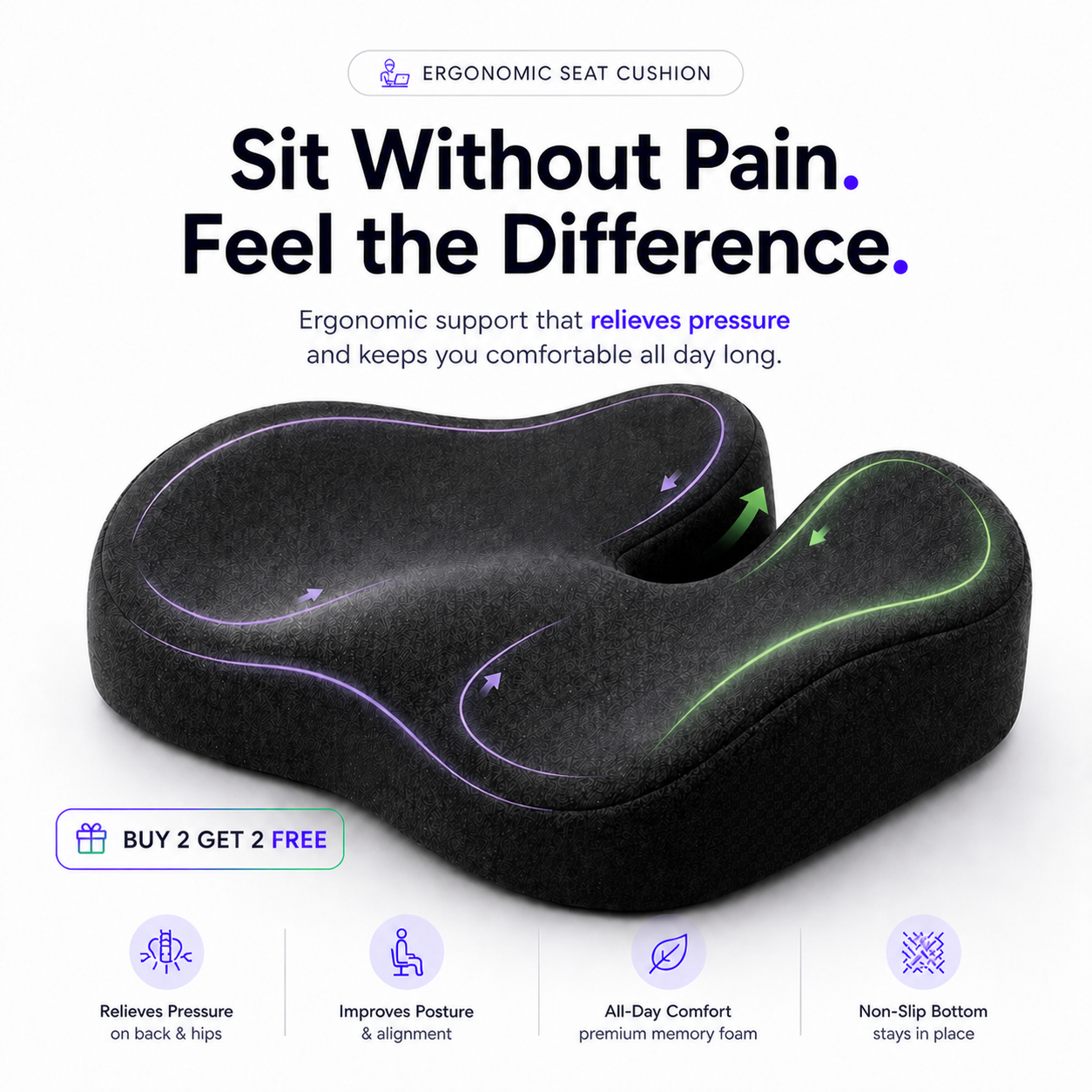 Lunuvo Pressure Relief Seat Cushion